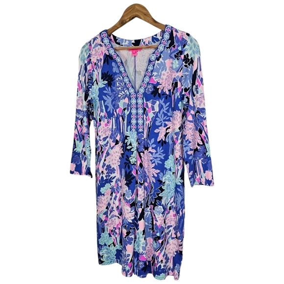 Lilly Pulitzer Melli Dress Iris Blue Graffiti Park Womens Size Medium Colorful - Picture 3 of 15